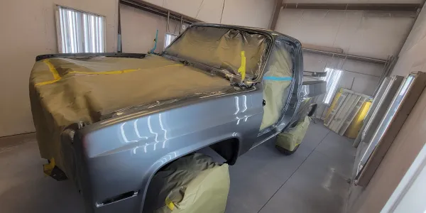 Vehicle in the BZ Kustomz paint booth in Mesa, AZ